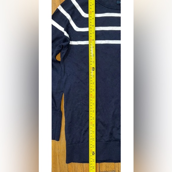 Nautica Ladies Striped Cotton Sweater, Navy, White Stripes Size M LN - Picture 6 of 6